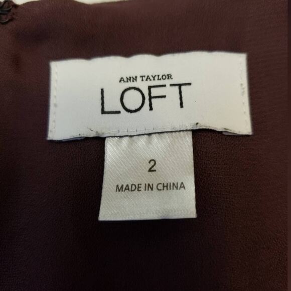 Ann Taylor Loft Dress Womens 2 Purple Abstract Design Sleeveless 100% Polyester - Picture 4 of 5